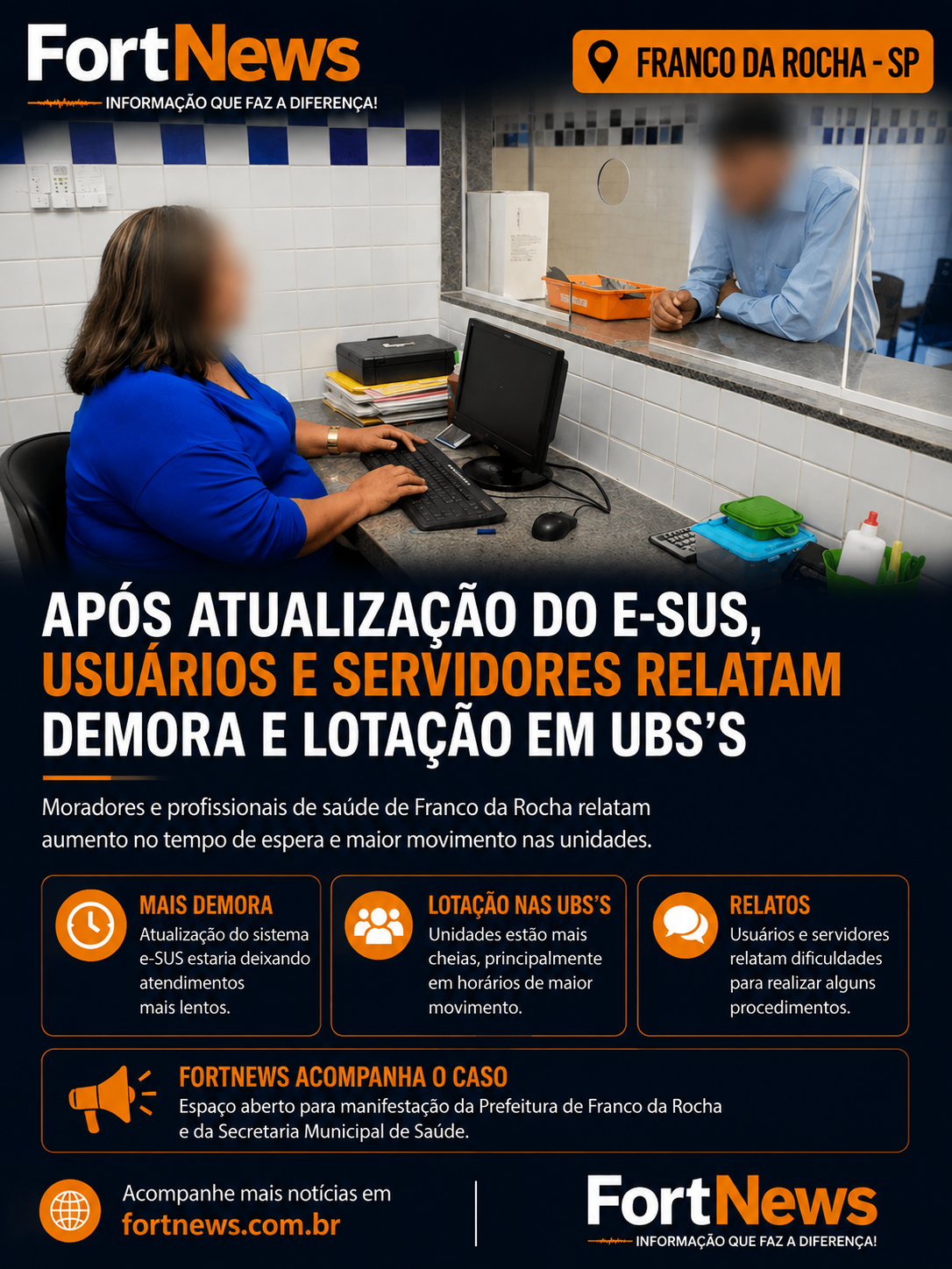 Atualização do e-SUS gera relatos de demora e lotação em UBSs de Franco da Rocha