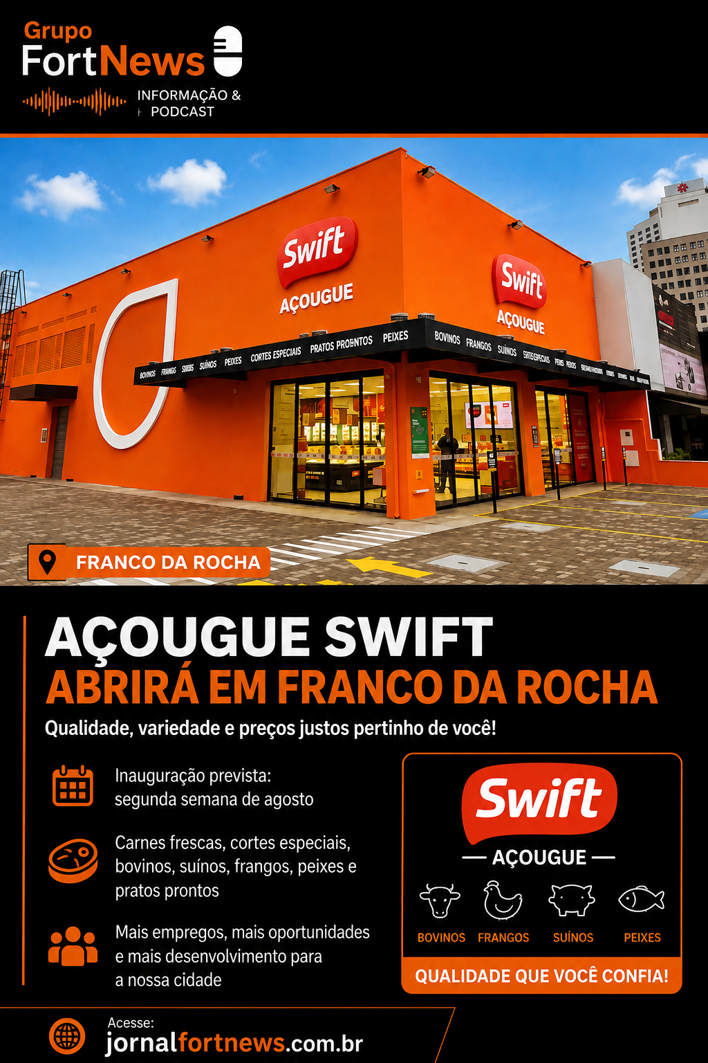 Swift deve inaugurar nova unidade em Franco da Rocha na segunda semana de agosto