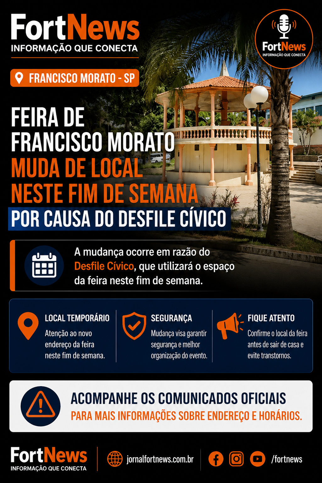 Feira de Francisco Morato muda de local neste fim de semana por causa do Desfile Cívico
