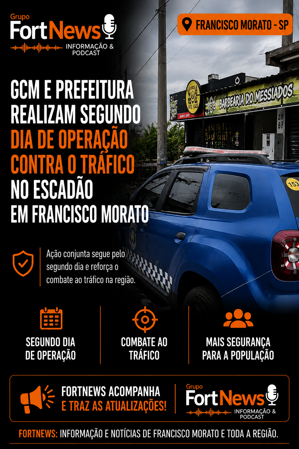 GCM e Prefeitura realizam segundo dia de operação contra o tráfico no Escadão, em Francisco Morato
