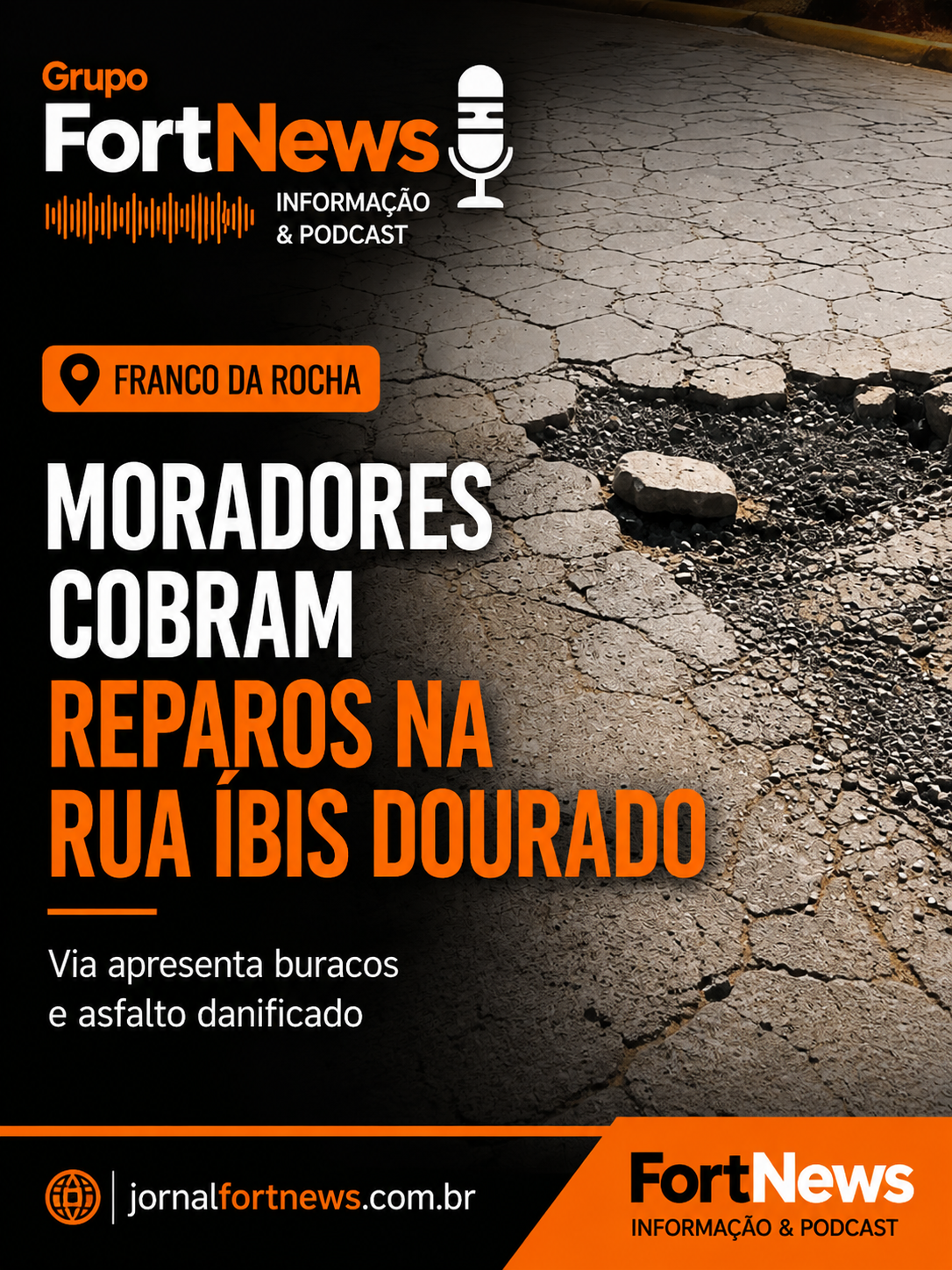 Moradores cobram reparos na Rua Íbis Dourado, em Franco da Rocha