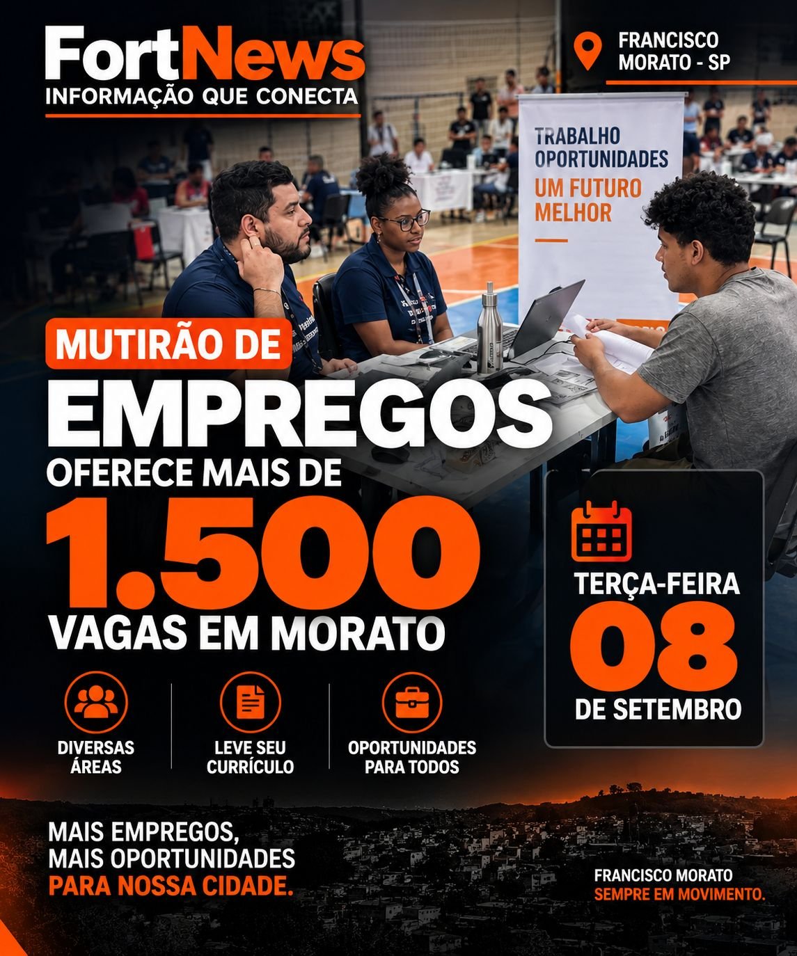 Mutirão de Empregos oferece mais de 1.500 vagas em Francisco Morato na terça-feira (8)