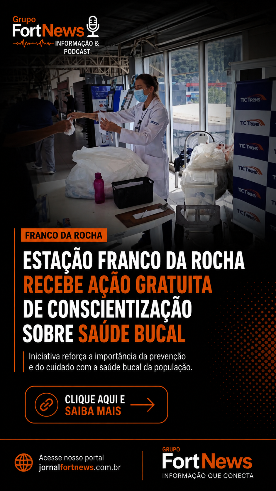 Estação Franco da Rocha recebe ação gratuita de conscientização sobre saúde bucal
