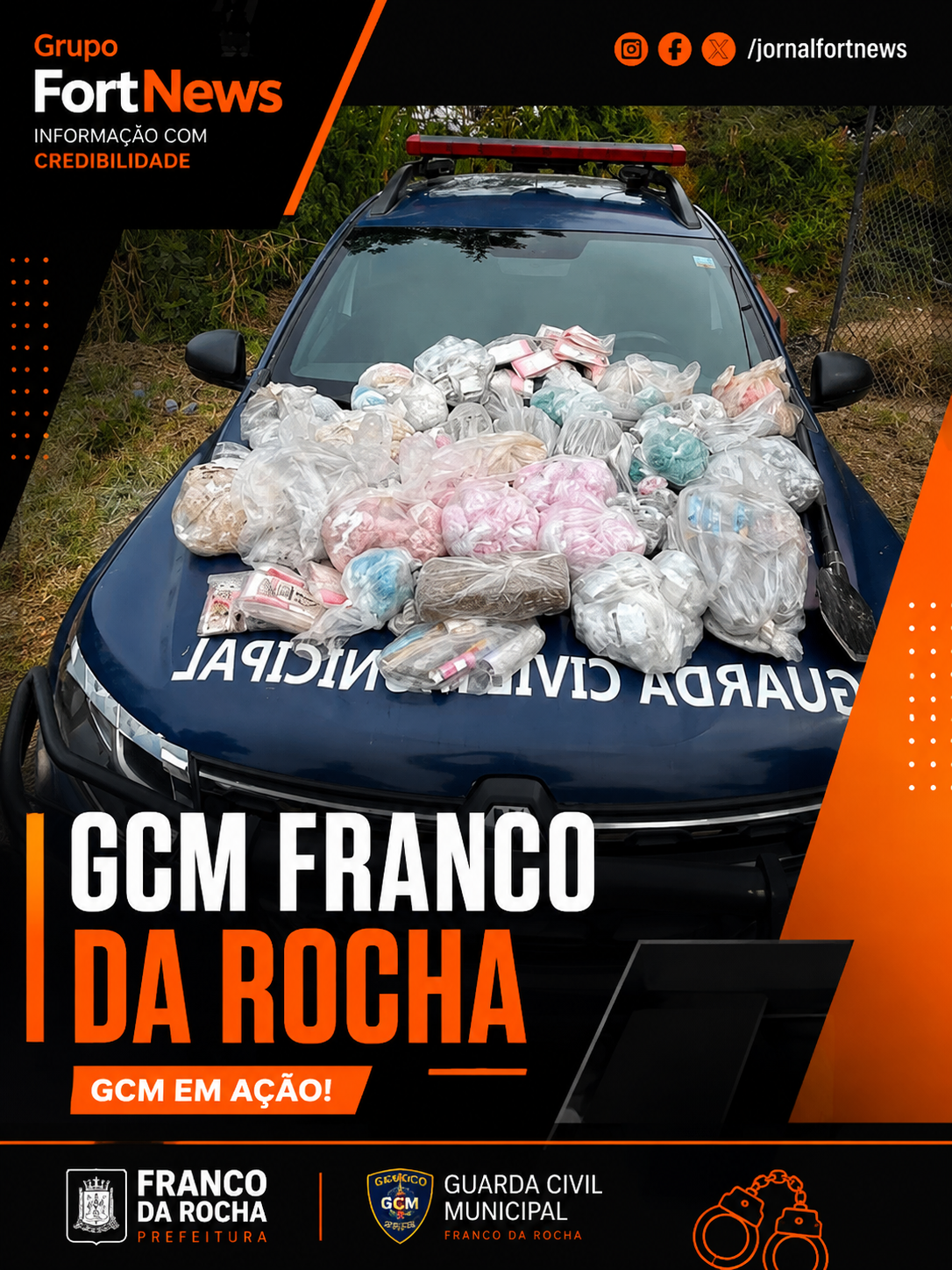GCM de Franco da Rocha apreende grande quantidade de entorpecentes durante ação