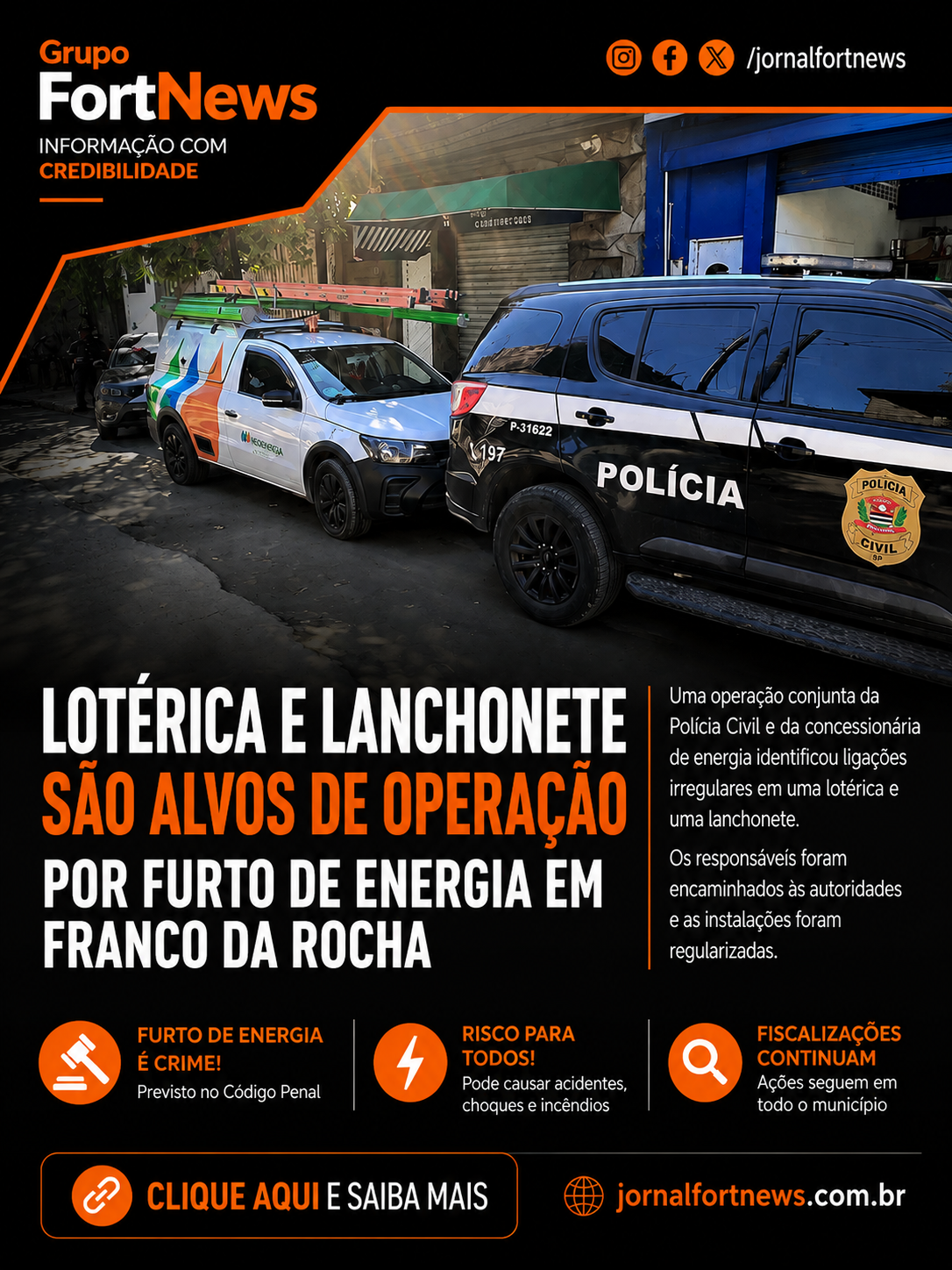 Lotérica e lanchonete são investigadas por furto de energia em Franco da Rocha