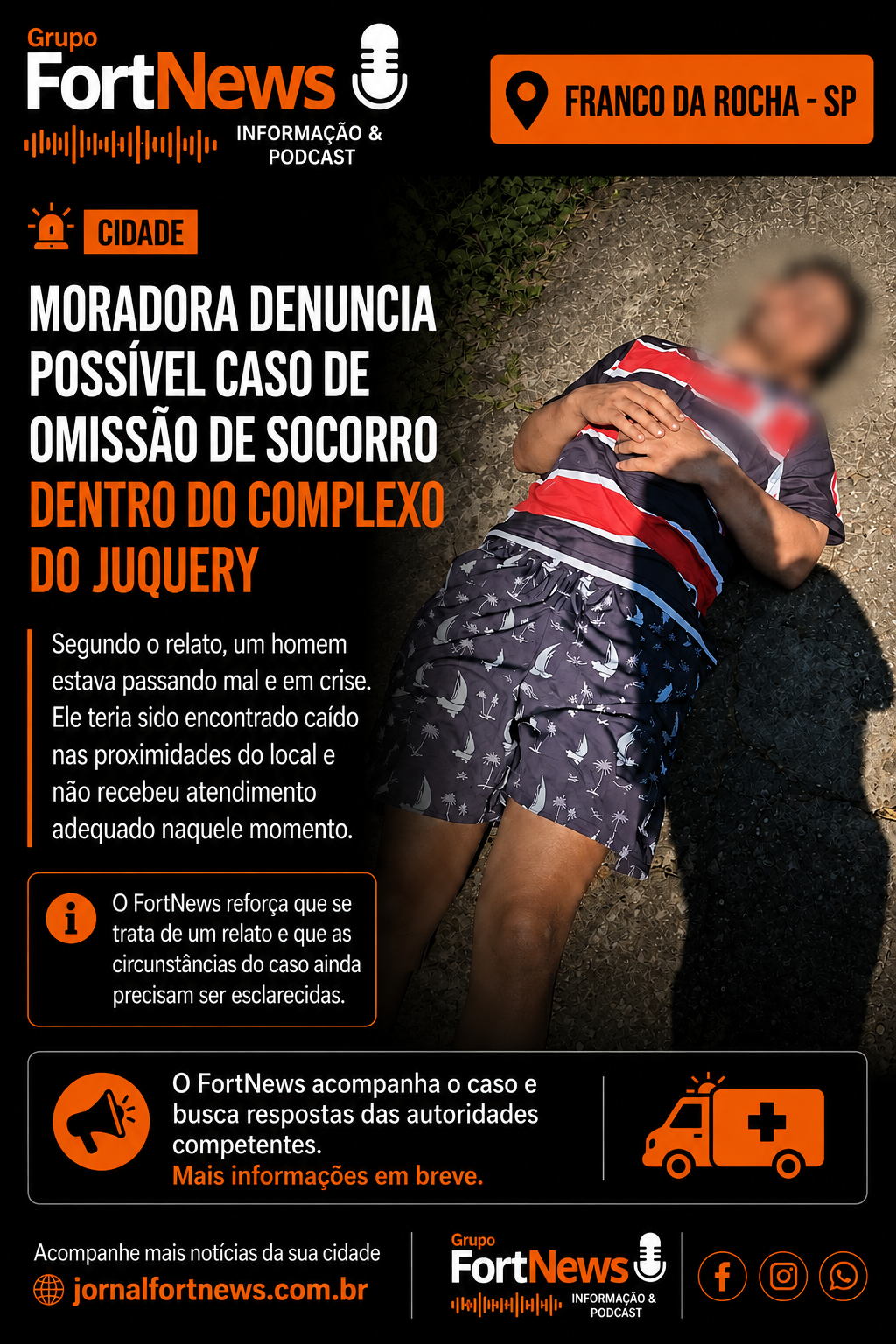 Moradora denuncia possível omissão de socorro dentro do Complexo do Juquery, em Franco da Rocha